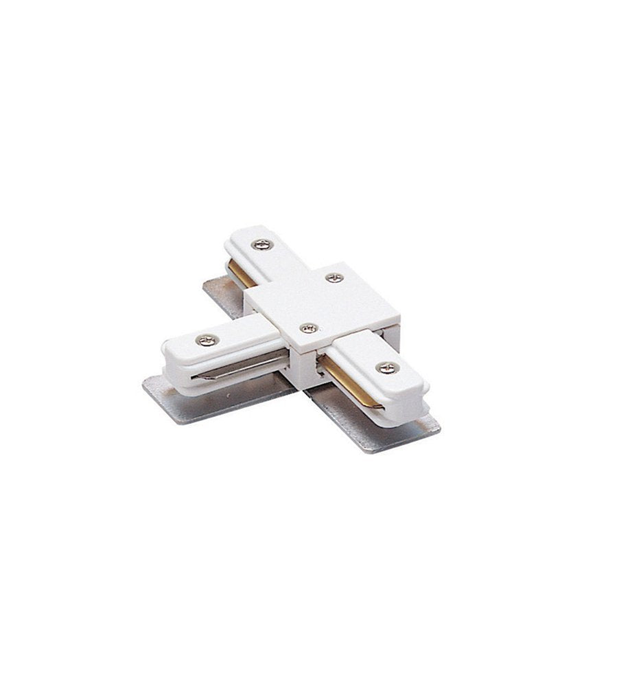 WAC Lighting L Track T-Connector for 2-Wire Track Systems, Aluminum, White, Model LT-WT