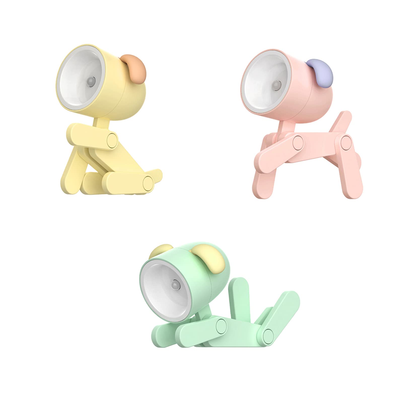 SpassLeben Night Light for Kids, LED Table Lamp, Dog 3 Colors, Wood, Mini Decorative Lamp for Nightstand