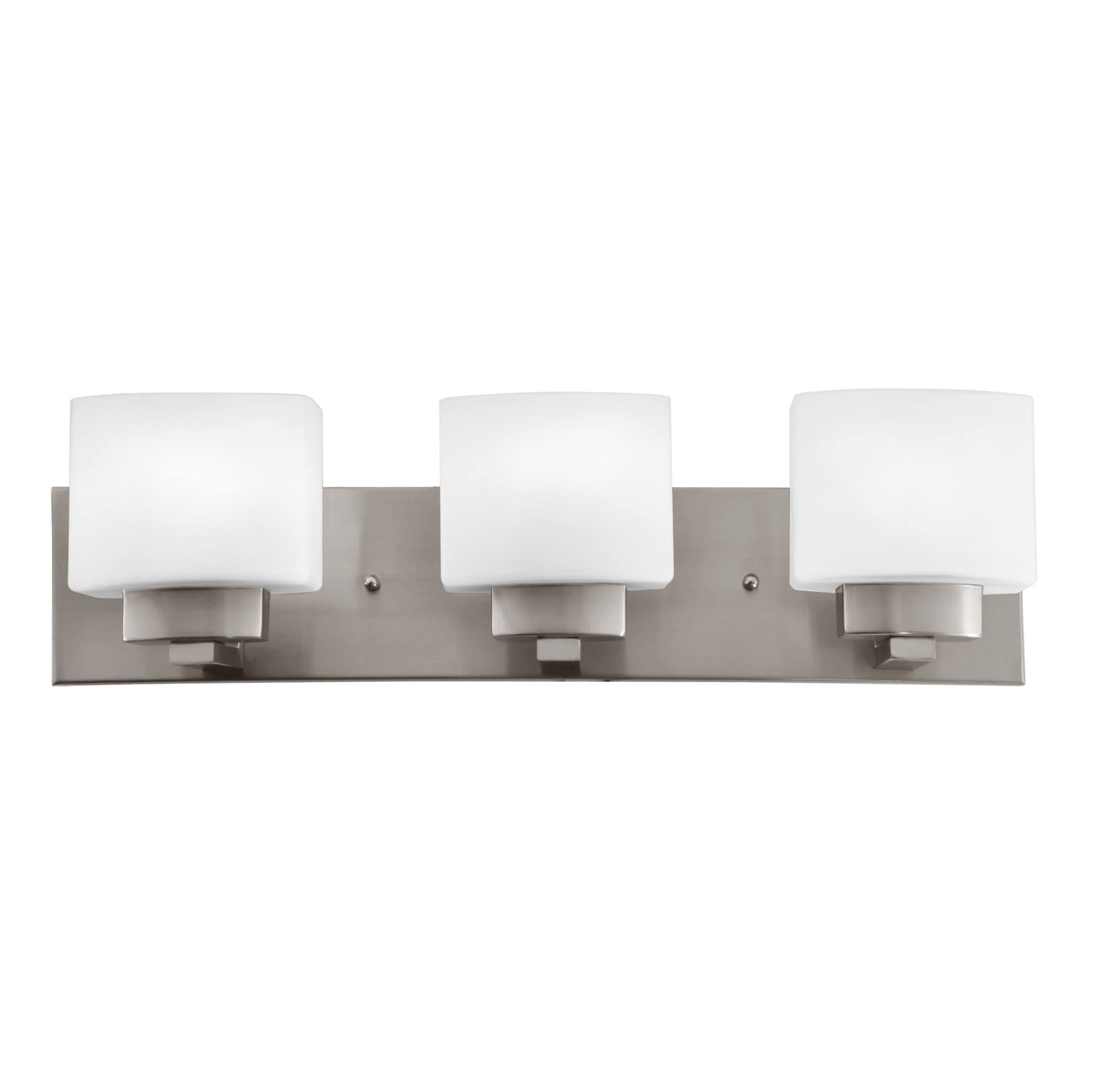Design House Dove Creek Vanity Light, Dimmable, Frosted Glass, 3-Light, Satin Nickel, Model 578005