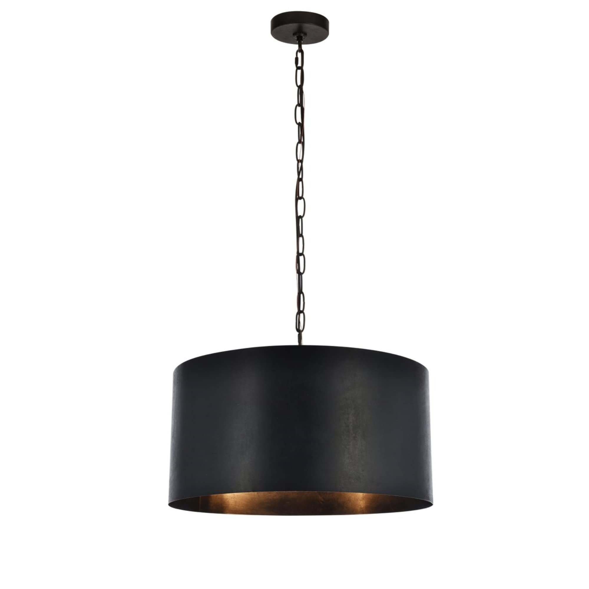 Elegant Lighting Miro Collection 3 Light Pendant Lamp in Vintage Black Finish - 20&quot;D x 11.75&quot;H