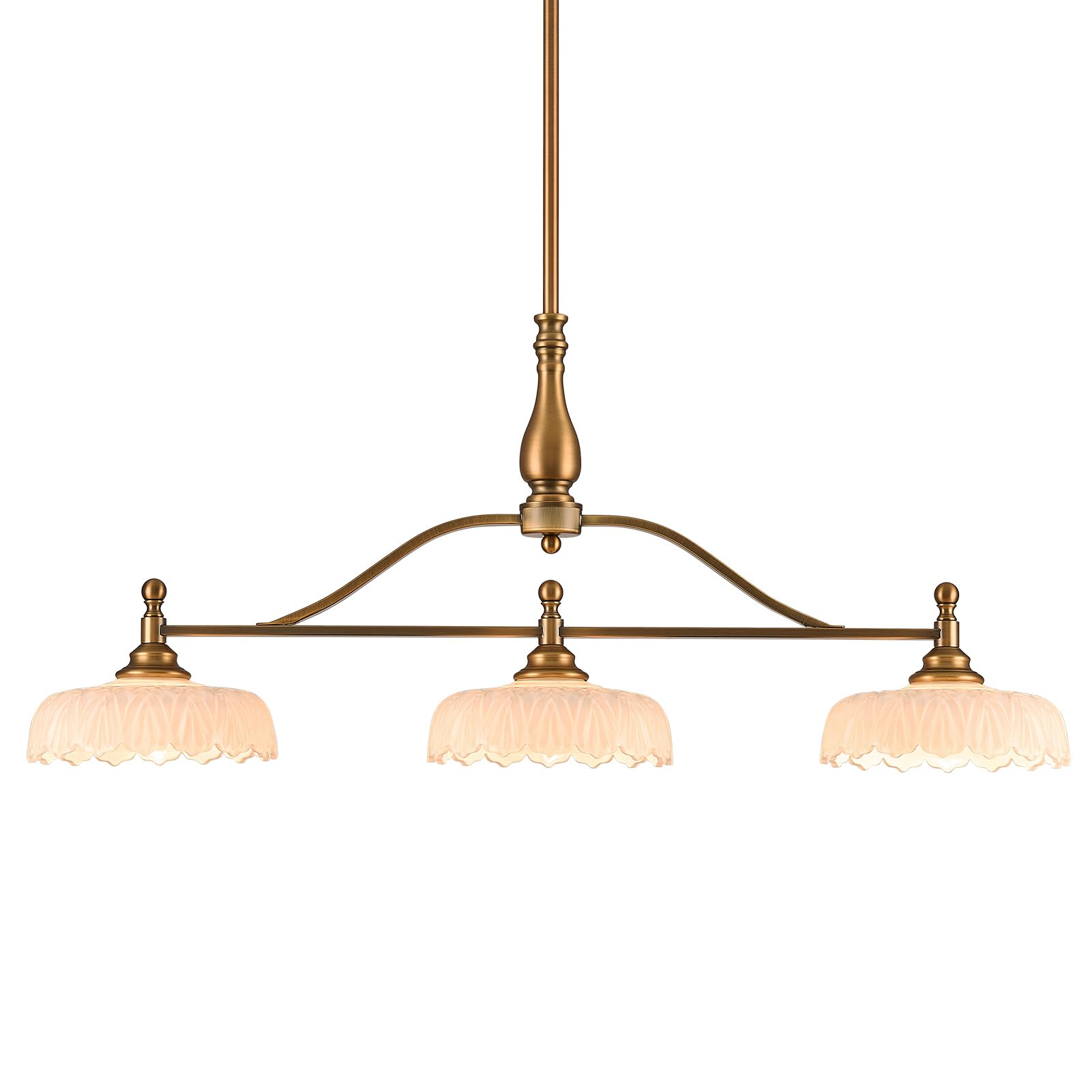 HDDFL Chandeliers Pendant Light Fixture Vintage Pendant Lighting Fixtures 3 Lights Chandelier Kitchen Glass Hanging Lamp for Isl