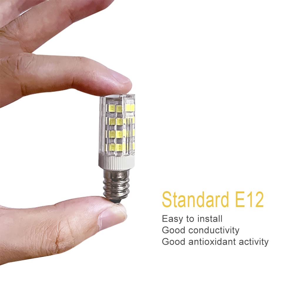 Honle E12 Led Light Bulbs 3W Equivalent 30W Halogen Bulb Daylight White 6000K T3 T4 Edison Screw Candle Base Mini Non-Dimmable A