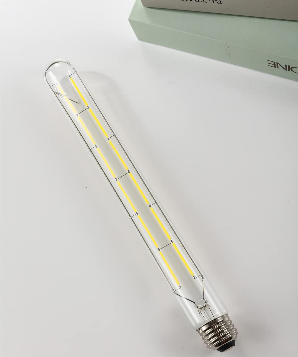 Hxmls Dimmable Led Tubular Bulb T300,T30 Long Tube Edison Light Vintage Filament Bulb12W,100W Equivalent,4000K Daylight White,Clear Glass Cover E26 Medium Base,11.8Inch(4 - Pack.…
