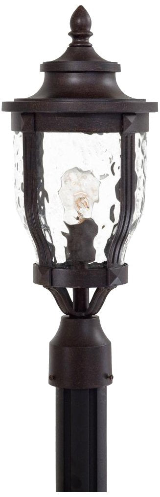 The Great Outdoors 8766-166 Merrimack Outdoor Post Mount, 1-Light, 100 Total Watts, 8-In H X 19.75-In W, Corona Bronze