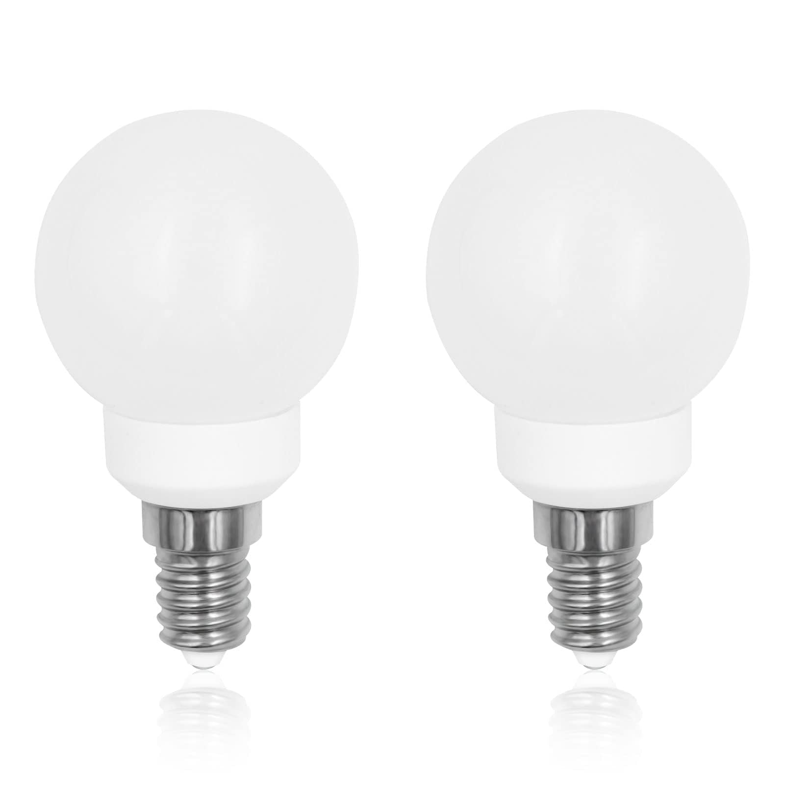 Lflampon Led Light Bulb 6000K Daylight White Candelabra E12 Base Lightbulbs 110V 3W G14/G45 Small Bulbs 25W Equivalent 260Lm Vanity And Ceiling Fan Chandelier Landscape Lighting 2-Pack Non-Dimmable
