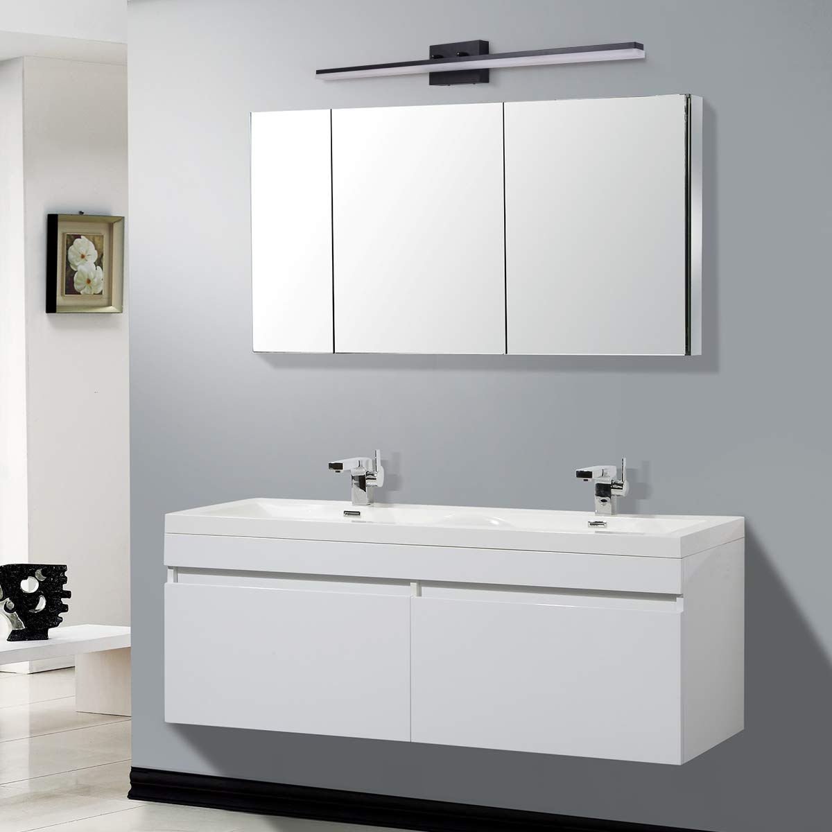 Mirrea 48" Modern Dimmable Led Vanity Light - Cold White 5000K For Bathroom Lighting