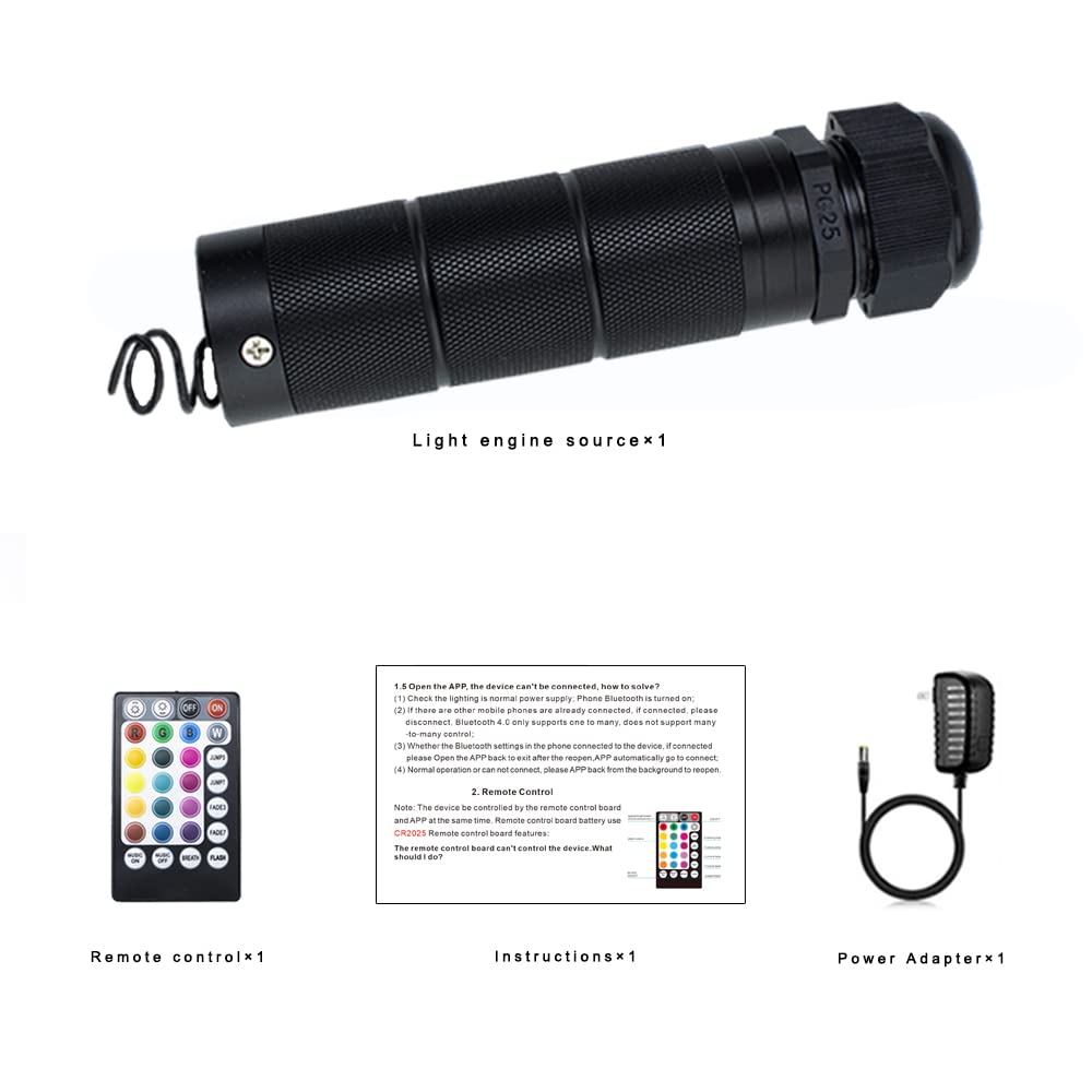 Azimom Bluetooth/Rf Control 6W Car Use Sound Activated Fiber Optic Light Box Engine Music Sensor Mode Rgbw Starlight Engine Driver For Car Indoor Star Lighting Decoration