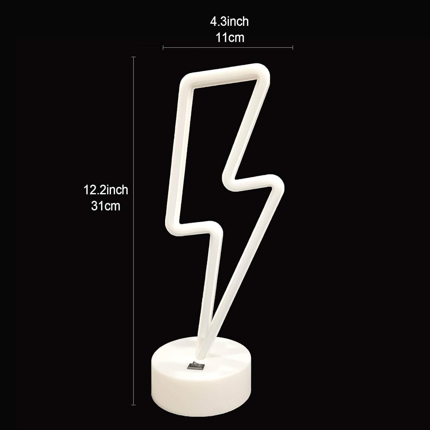 VIFULIN Lightning Bolt Neon Sign Light - USB/Battery Operated LED Decor for Bedroom, Game Room, Man Cave - Red, Model QDJZNHD.Z003R