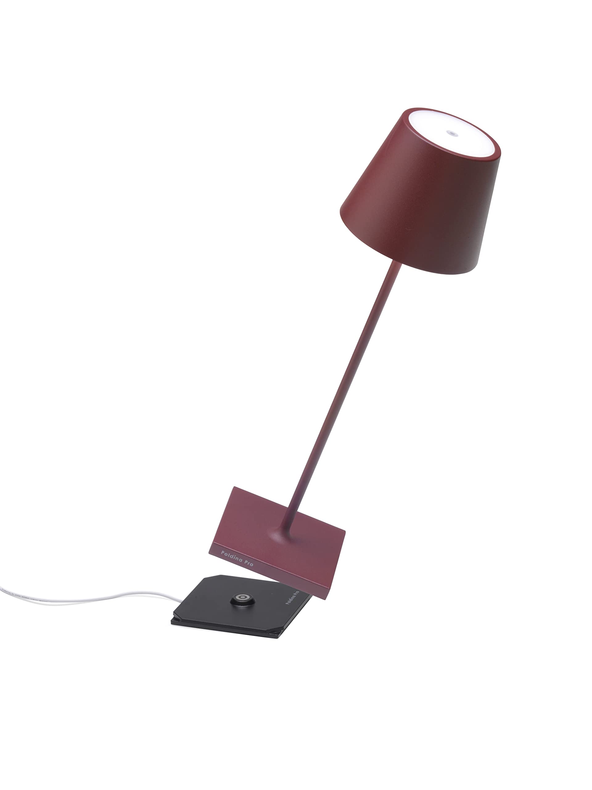 Zafferano Poldina Pro Lamp Rechargeable Cordless Table Lamp Touch Control 14.9in Bordeaux Model LD0340X4