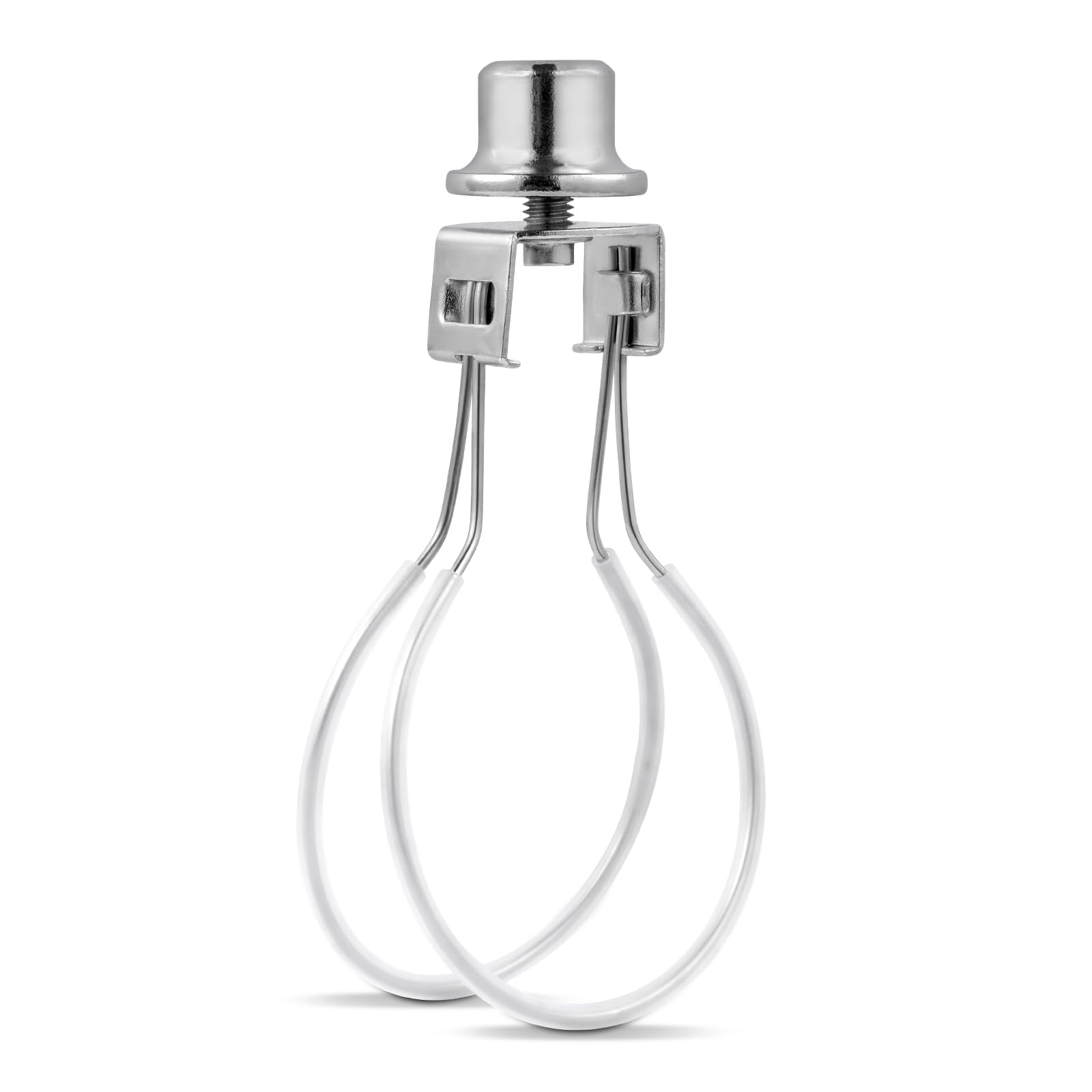 Lamp Shade Holder,Lamp Shade Light Bulb Clip Adapter,Clip On Lampshade Adapter Includes Finial and Lampshade Levellers,Spring Clip for Light Bulb (Nickel)