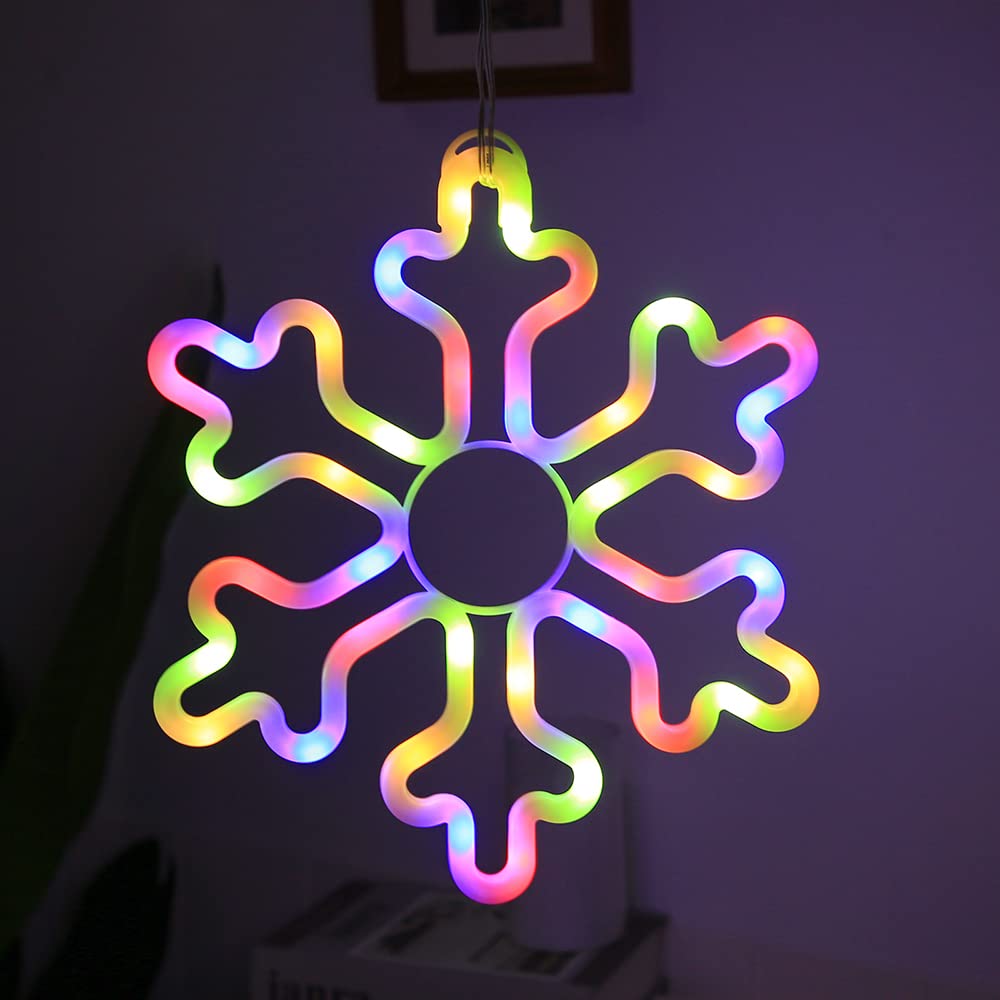 4pcs LED Snowflake Lights, Christmas Decorations Outdoor Lights,11.4   Snowflake Christmas Decorations with 8 Memory Lighting Mo