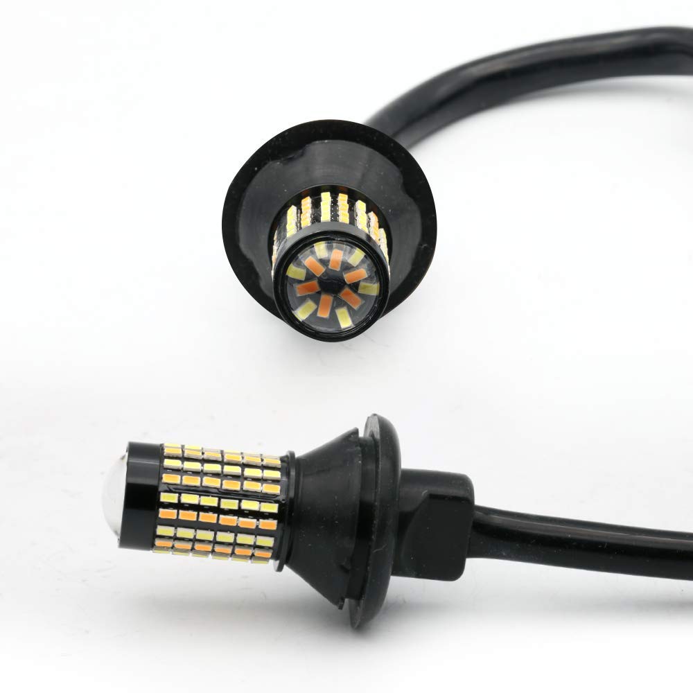 Syneticusa 3157 Error Free Canbus Dual Color Type 2 Switchback Led Turn Signal Light Bulbs No Hyper Flash All In One Built In Re