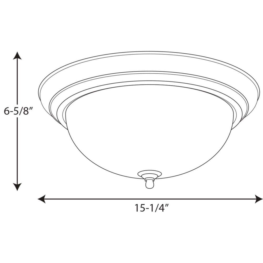 Progress Lighting P3926-09 Dome Glass Close-to-Ceiling Light Fixture, Alloy Steel, Nickel Finish
