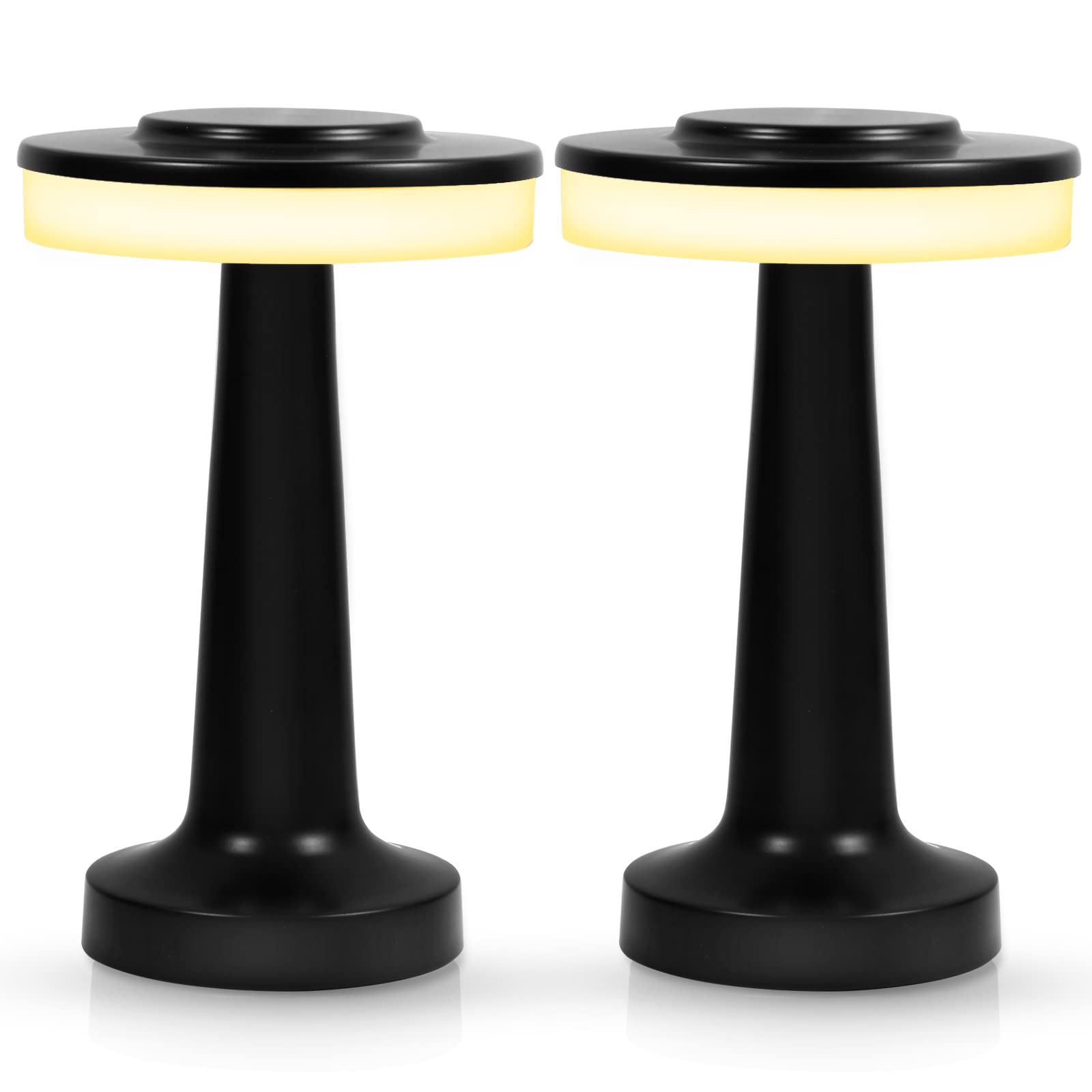 Sunligtgo Cordless Table Lamp, Portable Led Desk Lamp, Table Sensor Control Beside Lamps, Kids Night Light With Stepless Dimming & Charging Completed Tip Light & 3 Colors Changing