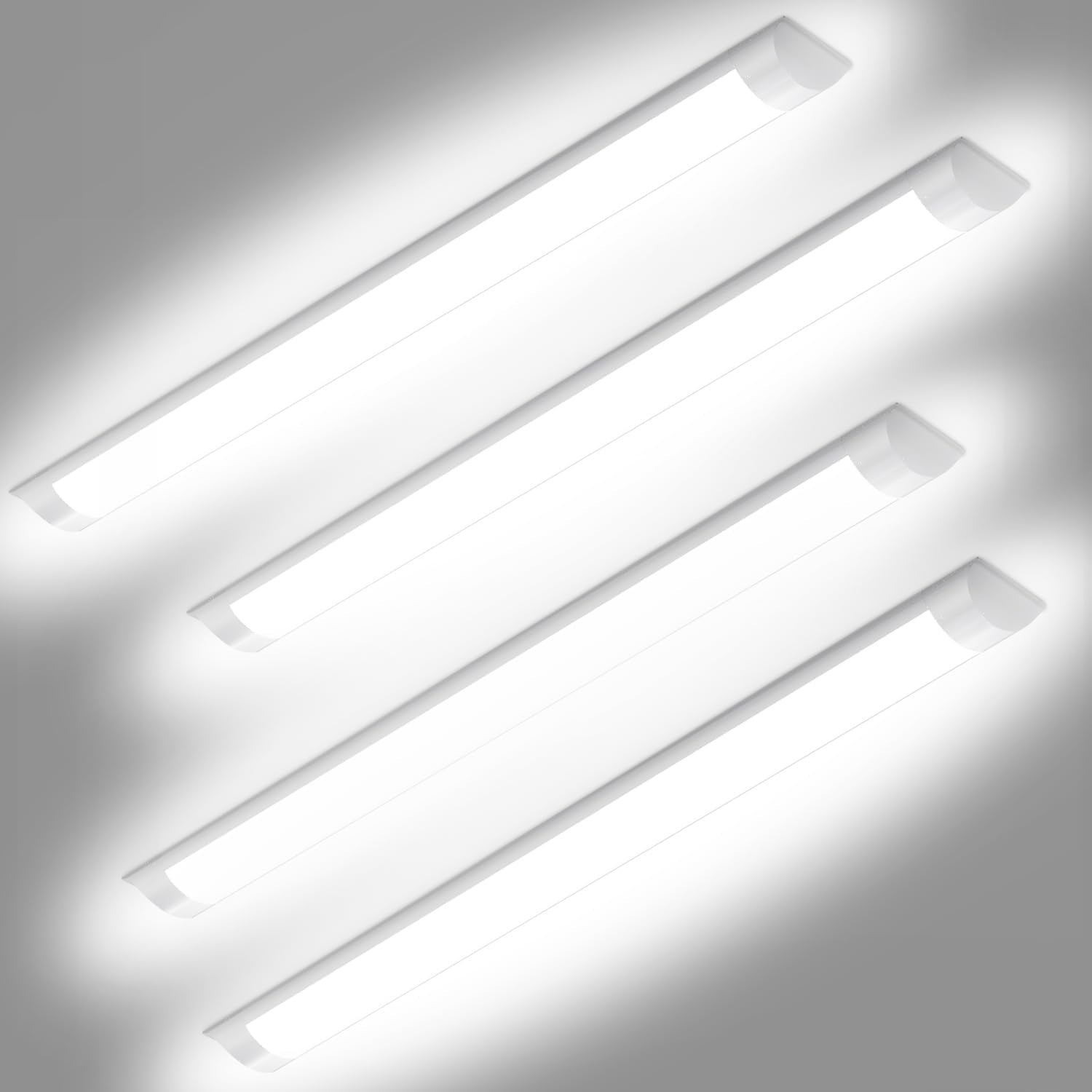 Dakason 3Ft Led Garage Lights Ceiling Mount, 3Foot Led Ceiling Light Fixture Flush Mount 24W 2880Lm, Hardwired Flat Panel Light, Tube Light 3/4/5000K Adjustable 4 Pack