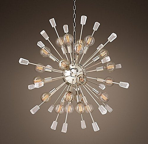 DecoMust Mid Century Starburst Chandelier 24 Light Edison Bulb Chrome Model DM24