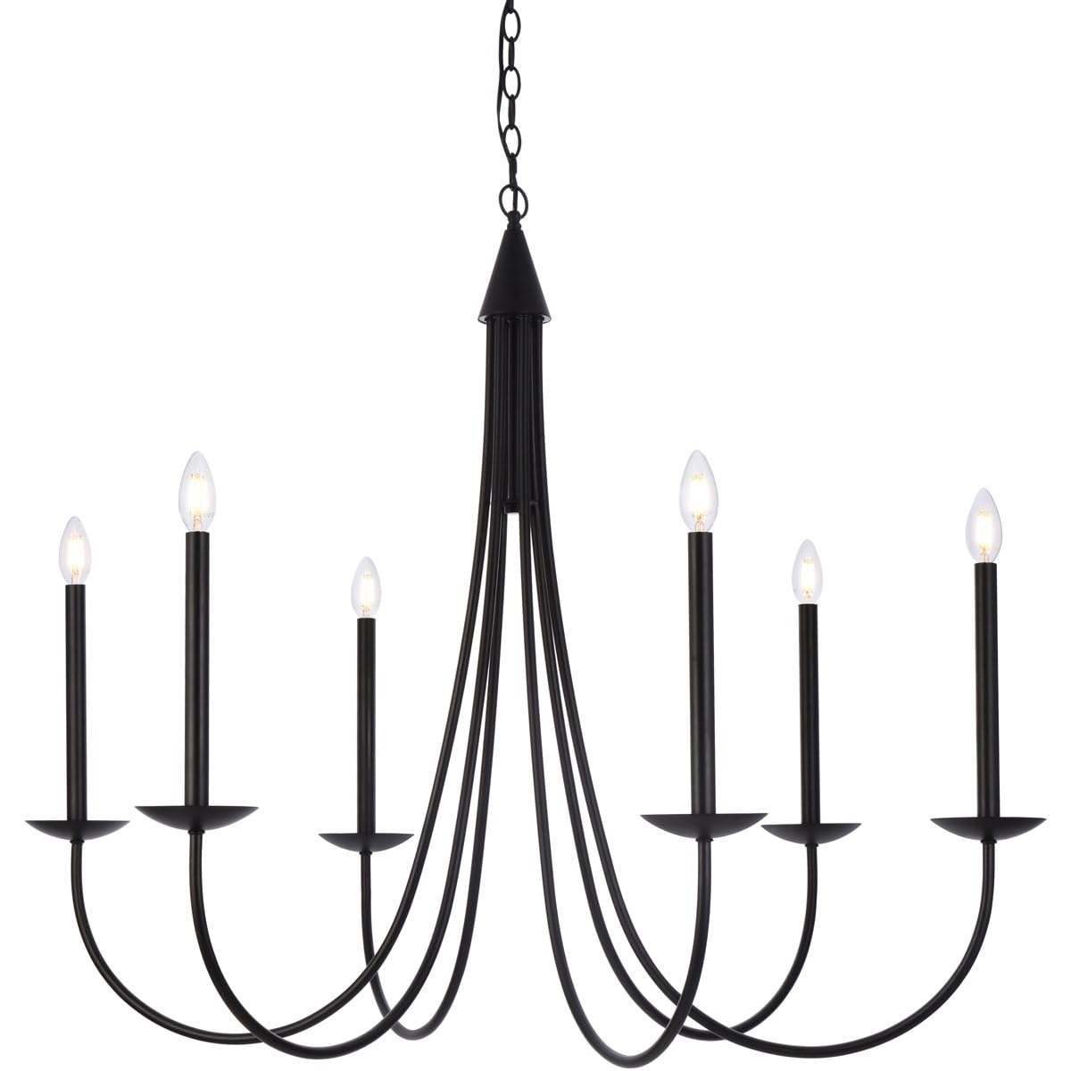 Living District Indoor Modern Home Decorative Bright Ceiling Cohen 42 Inch Pendant In Black
