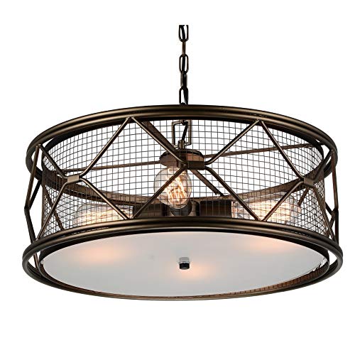 Cwi Lighting Kali 4-Light Farmhouse Metal Chandelier, Light Brown Finish, Stylish Home Decor