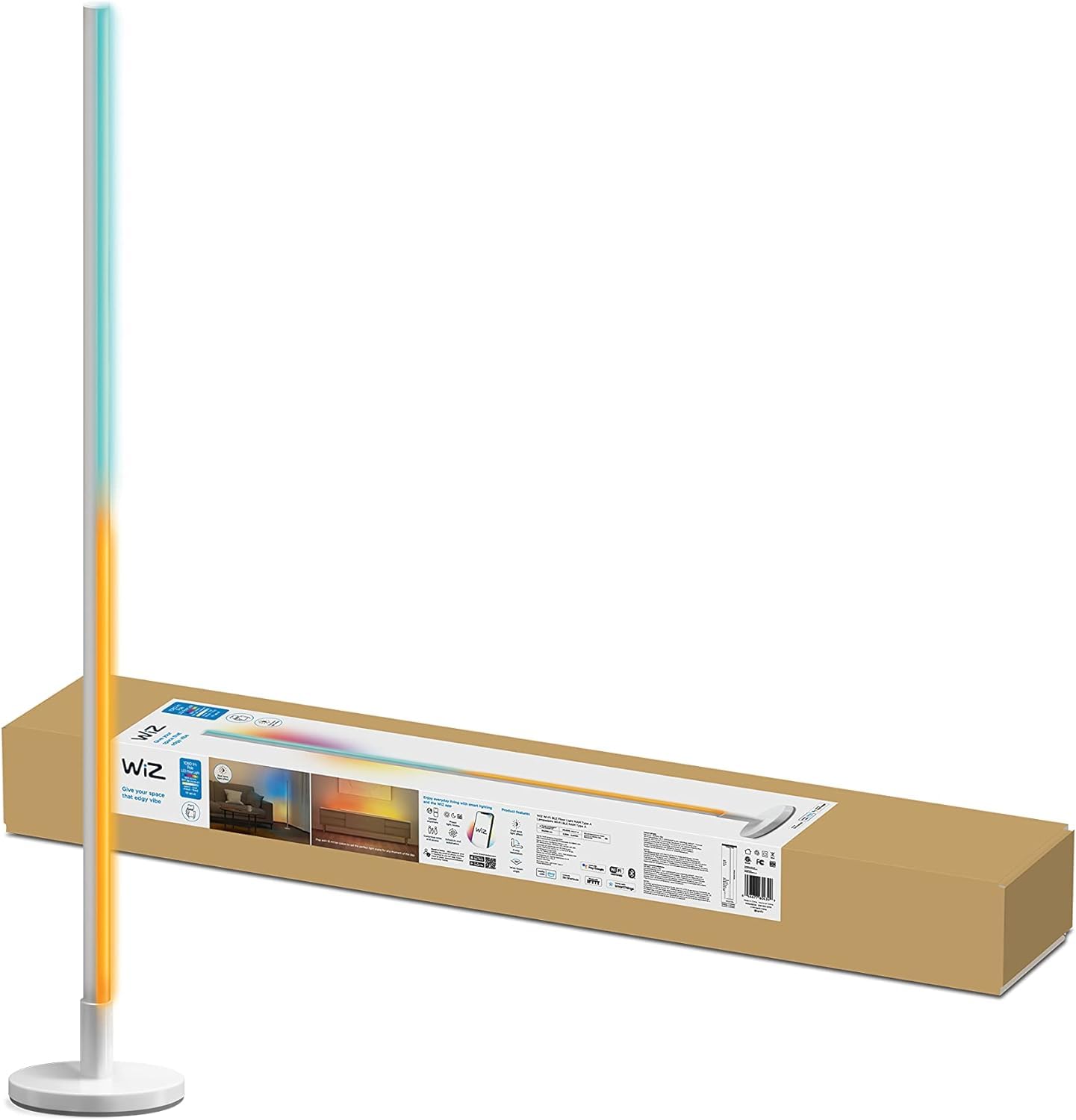 WiZ Connected Smart Floor Lamp - Dimmable Lamp for Living Room with Dual Color Zones - 2.5Ghz Wi-Fi - Compatible with Alexa and 