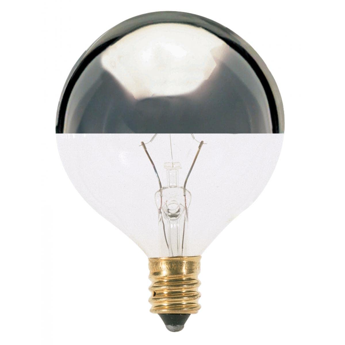 Satco S3244 G16 1/2 Incandescent Light Bulbs, Silver Crown, 25 Count