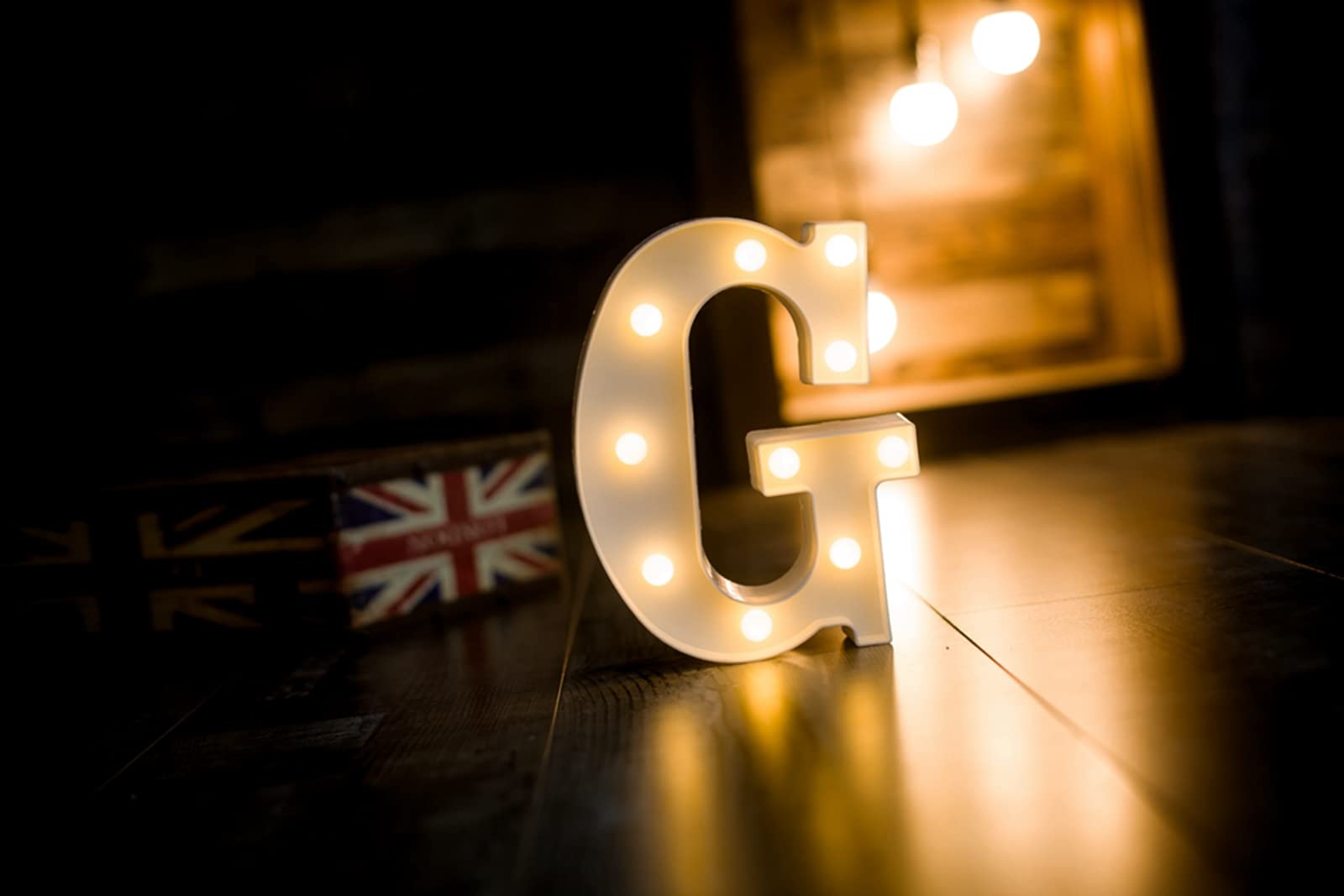 Foaky Led Letter Lights Sign Light Up Letters Sign For Night Light Wedding/Birthday Party Battery Powered Christmas Lamp Home Bar Decoration(G)