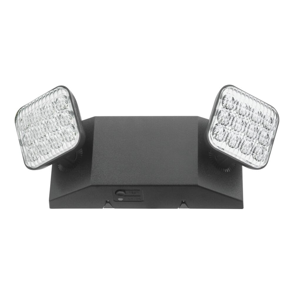 Lithonia Lighting Basics Led Emergency Light  Emergency Lighting With Dual Adjustable Led Lamp Heads  Wall Mount  Damp Location Rated  90-Minute Backup  Mvolt  Black (Eu2C B Mvolt M6)