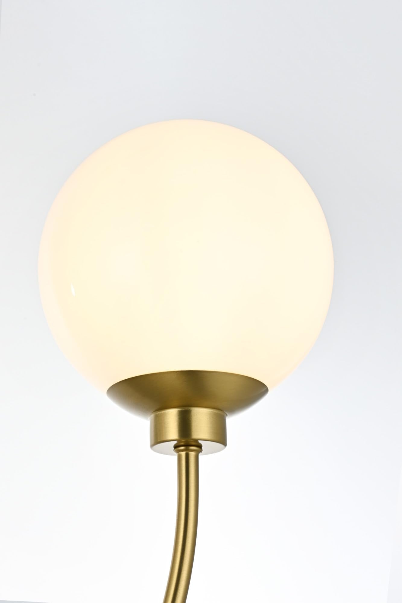 Living District Nyomi 24&quot; 2-Light Satin Gold/White Metal/Glass Chandelier