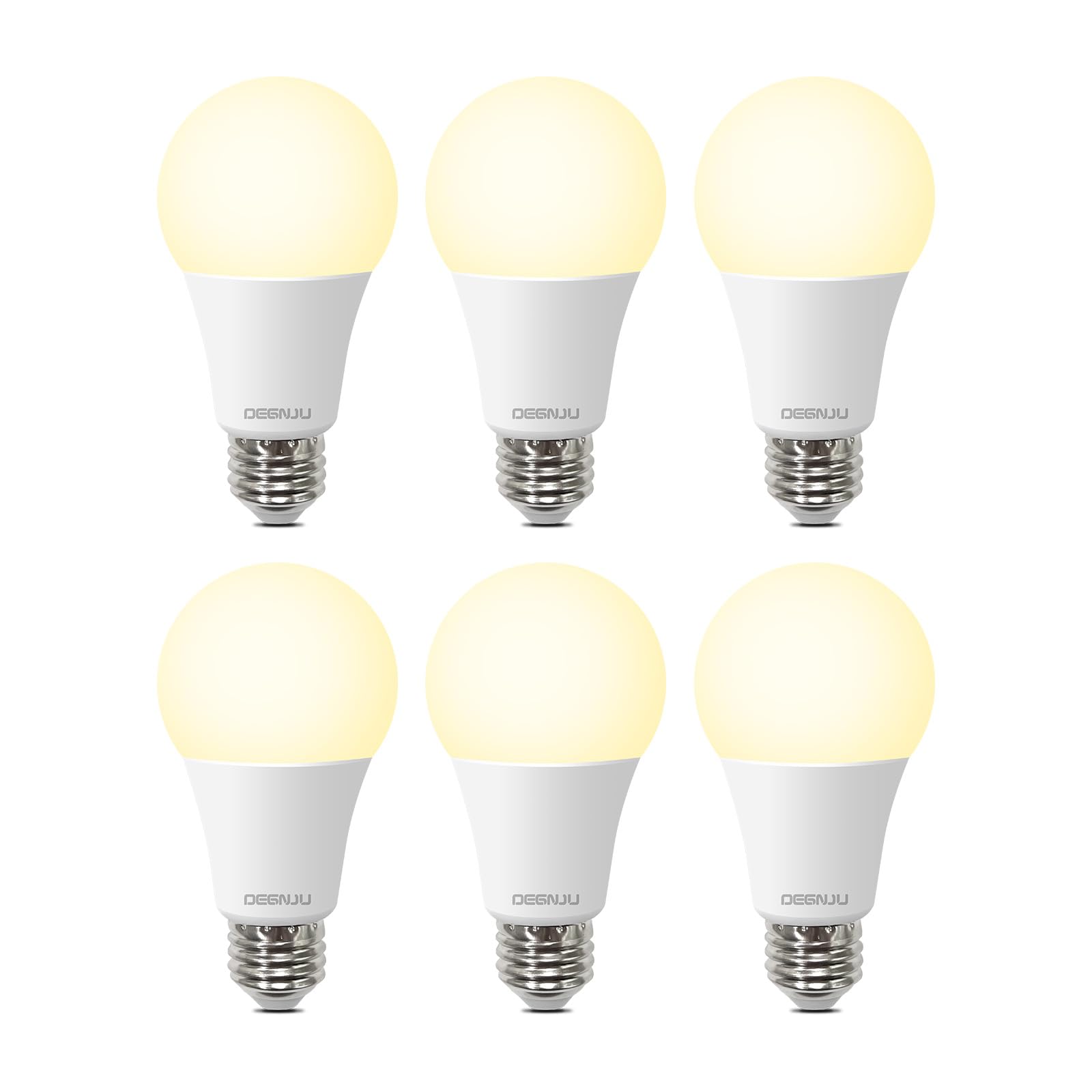 Degnju A19 Led Light Bulbs 100W Equivalent 2700K Soft White, 1500 Lumens, E26 Base, Non-Dimmable, 13W Bright White For Bedroom H