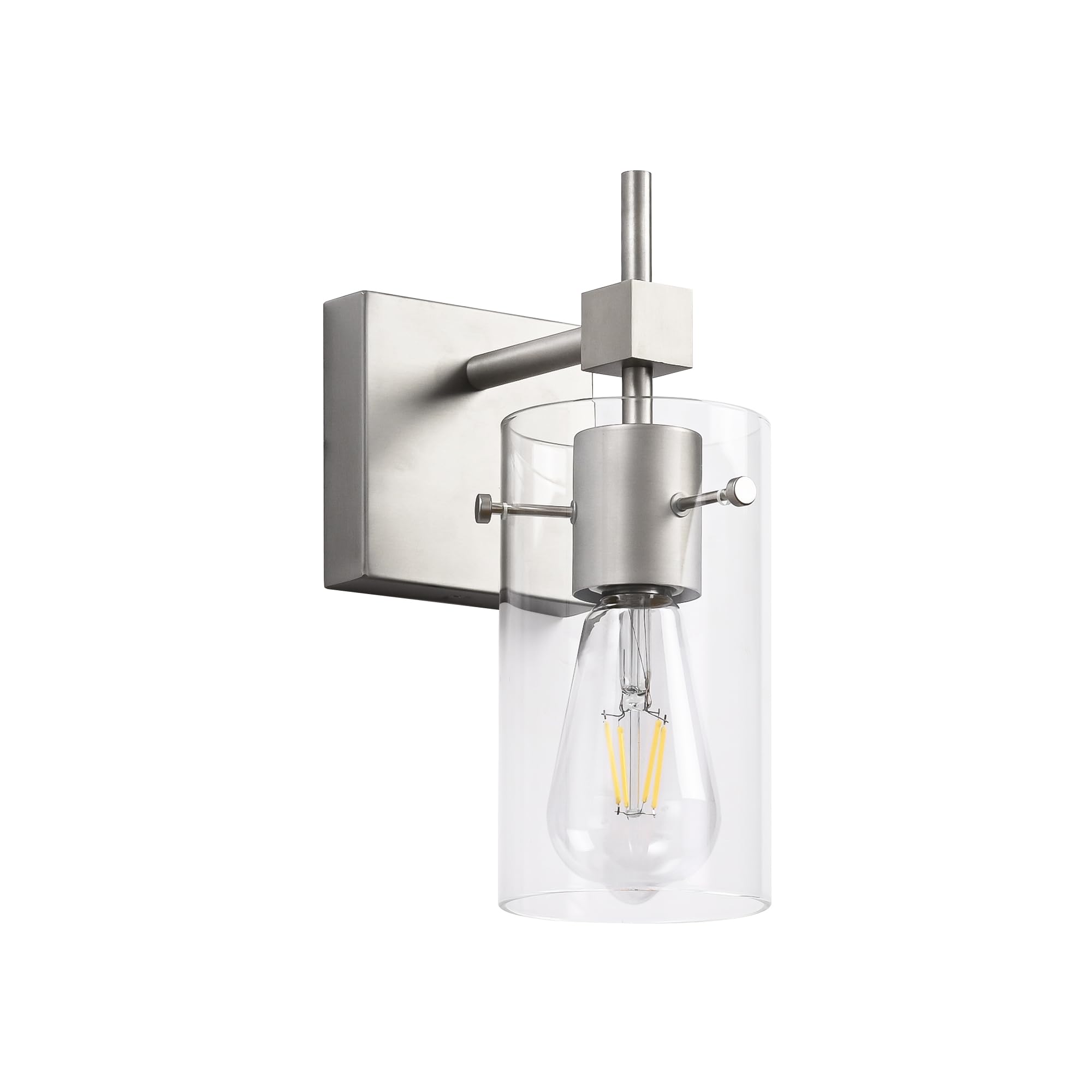 Solfart 1 Light Vintage Vanity Light Brushed Nickel Bathroom Light Fixture Over Mirror For Bath Glass Shade Wall Light Modern Li