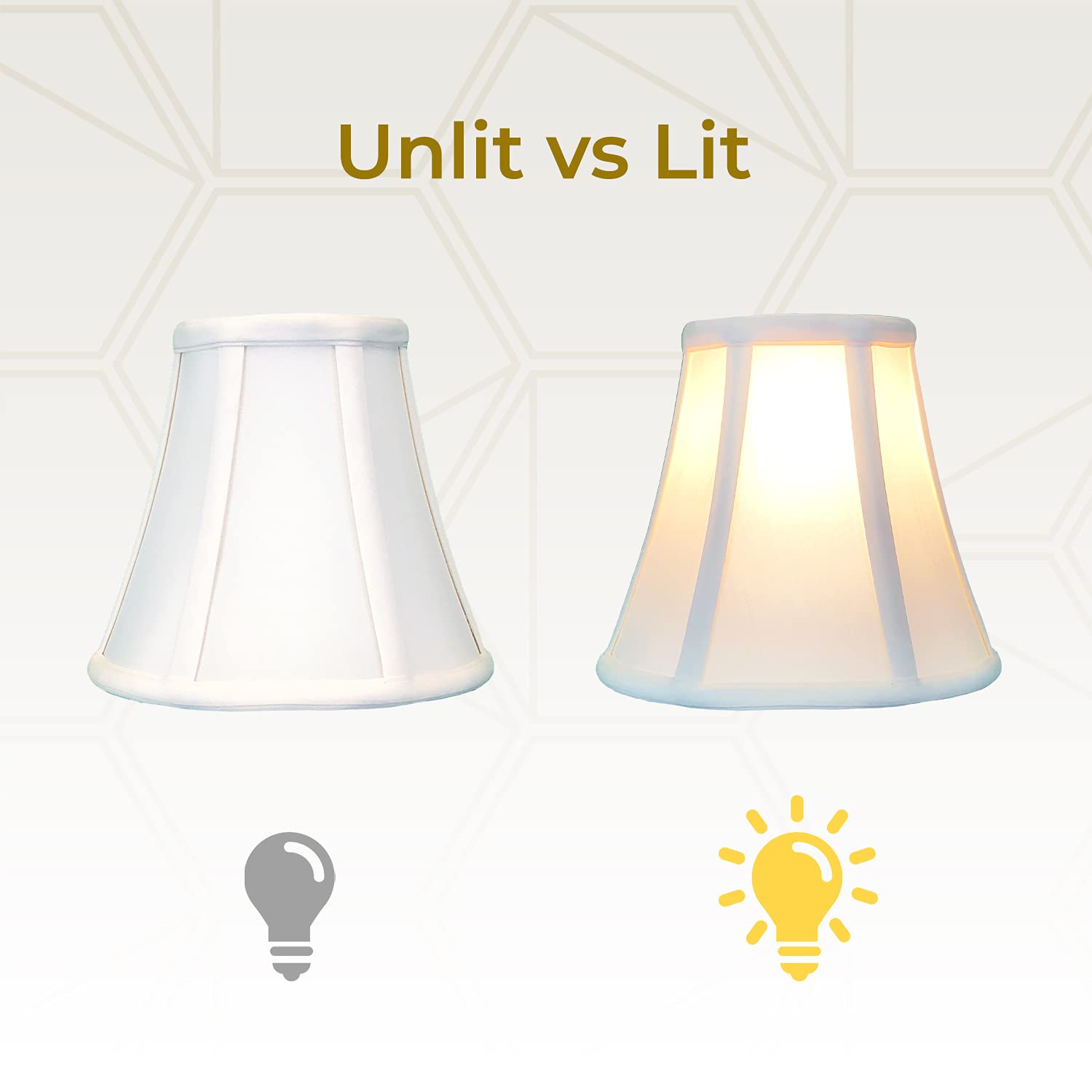 Royal Designs, Inc. True Bell Lamp Shade, Faux Silk, 4in x 8in x 6.5in, UNO Fitter, White, Model BS-704UT-8WH