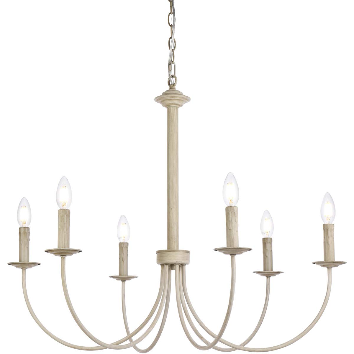 Living District Brielle 6-Light Mid-Century Metal Pendant in Weathered Dove