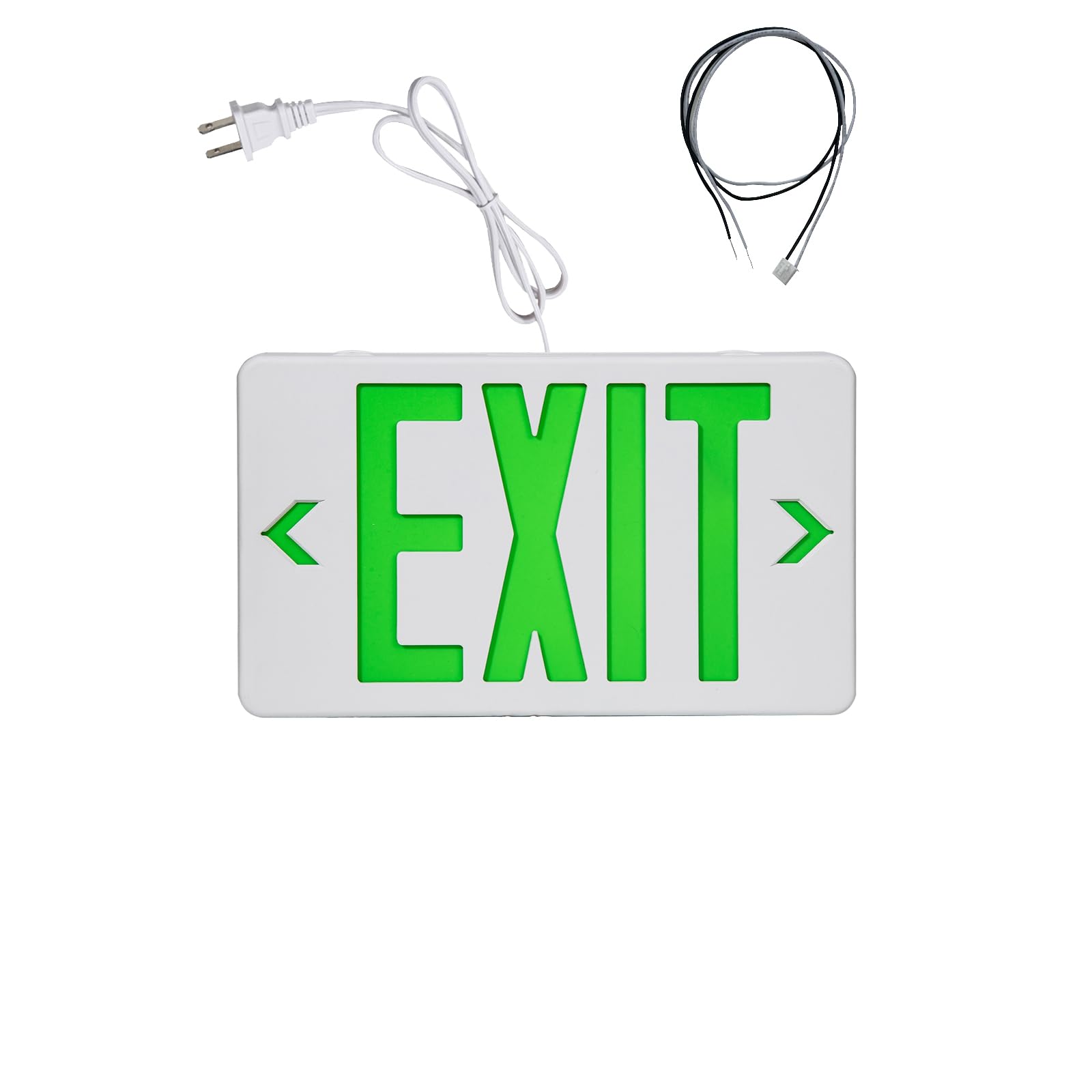 Tanlux Green Corded Exit Sign With 1.0 Meter Plug In Cord  Plug In Exit Sign With Battery Backup Lights For Business  Commerical Emergency Lighting  Ul Listed  Ac 120/277V  Double Face