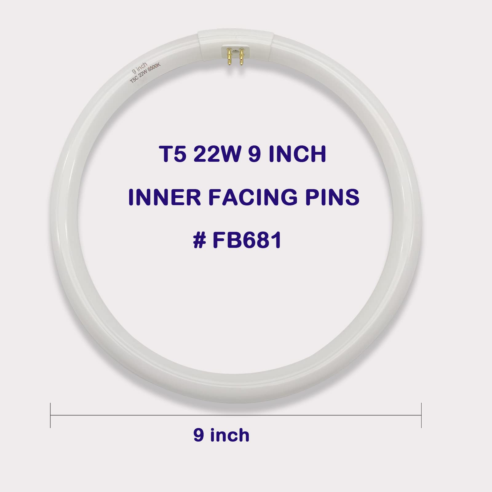 Dameiol T5 Circular Bulb Replacement 22W 9in G10q 4 Pin Soft White Fluorescent Lamp for Zadro Makeup Mirror