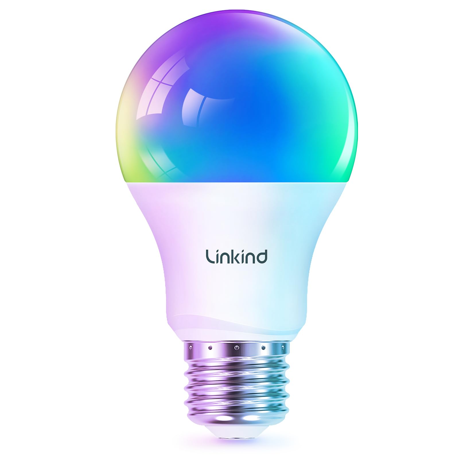 Linkind WiFi Smart Light Bulb, RGBTW Color Changing, Dimmable, A19 E26, 800LM, 1 Pack