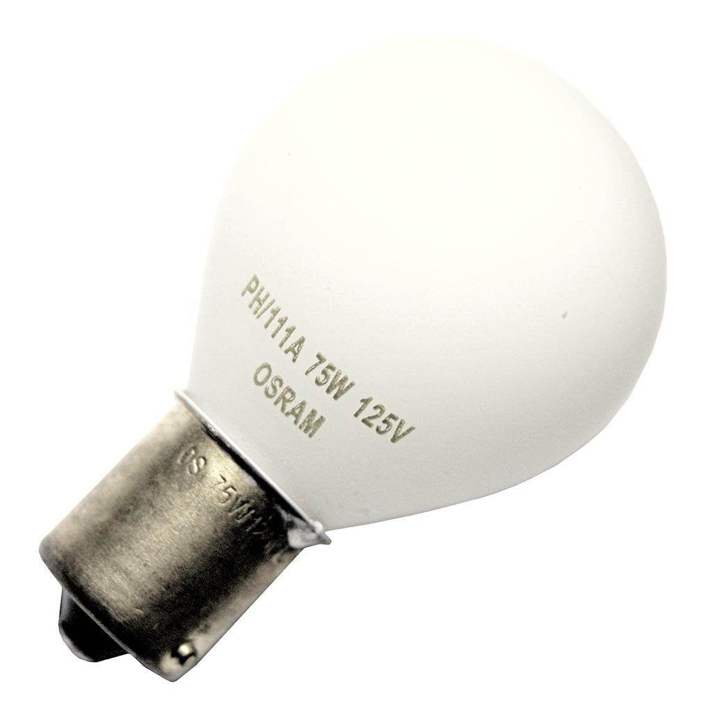 SYLVANIA 11624 - PH/111A - Stage and Studio - Enlarger Lamp - S11 - 75 Watts - 120 Volt - BA15s Base - 2900K