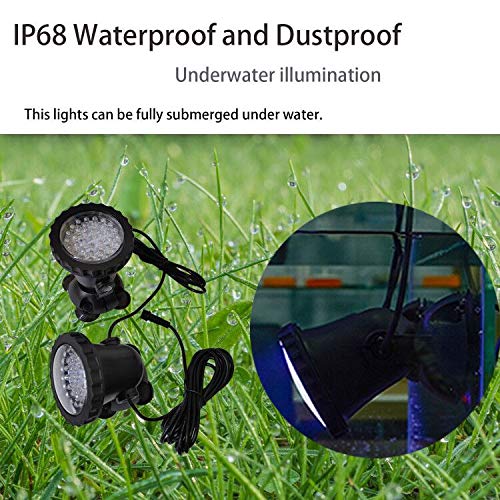 Gzkanful Underwater Pond Lights, Rgb Color Changing Spotlight Colored Led Fountain Lights Landscape Outdoor Spot Light Ip68 Waterproof Dimmable For Garden Yard Lawn Holiday Halloween (4 Lights)