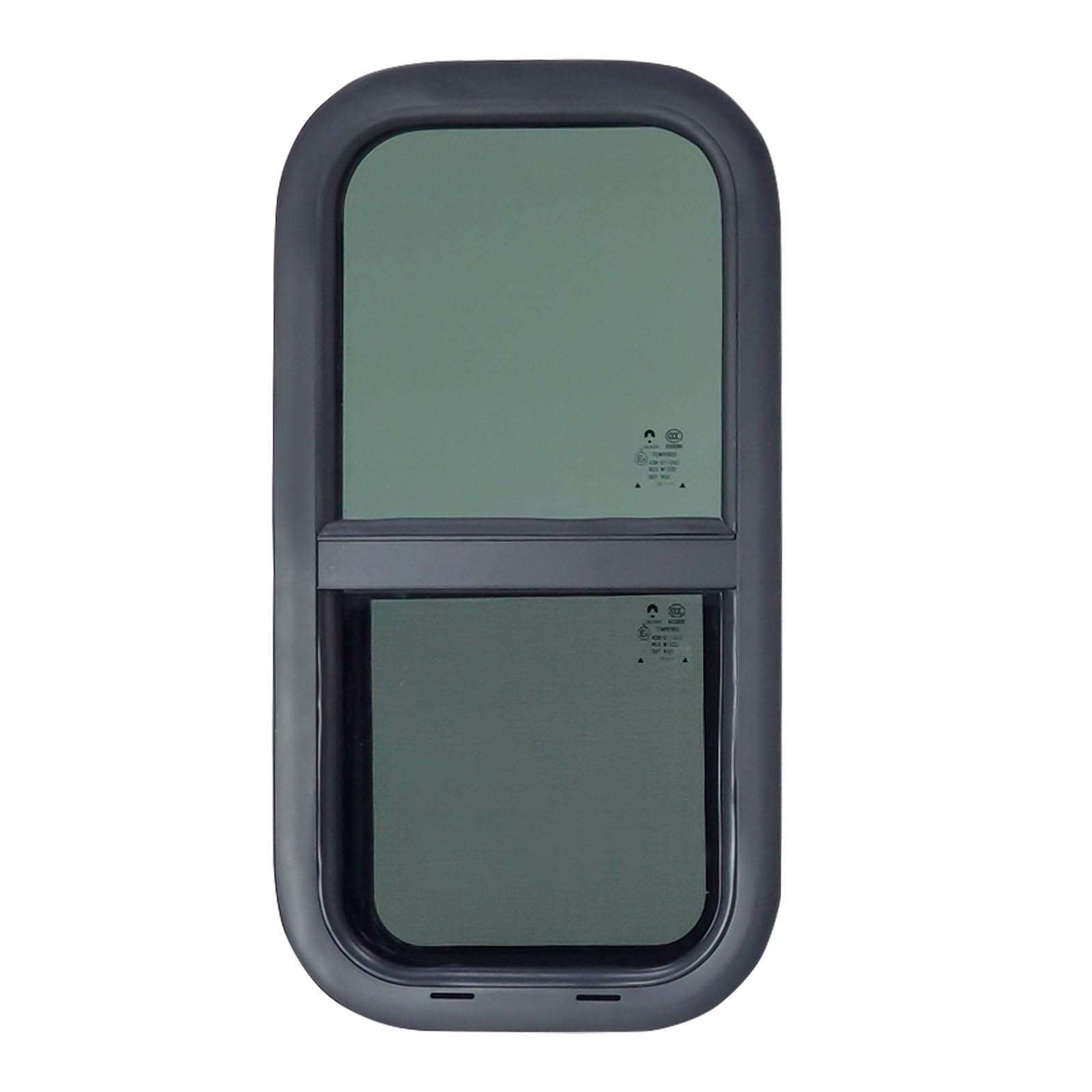TZGP RV Windows - Replacement Camper Window, 12inW x 22inH, Tempered Glass, Black, Model SLIDER RV WINDOW 04, Vertical Venting with Screen