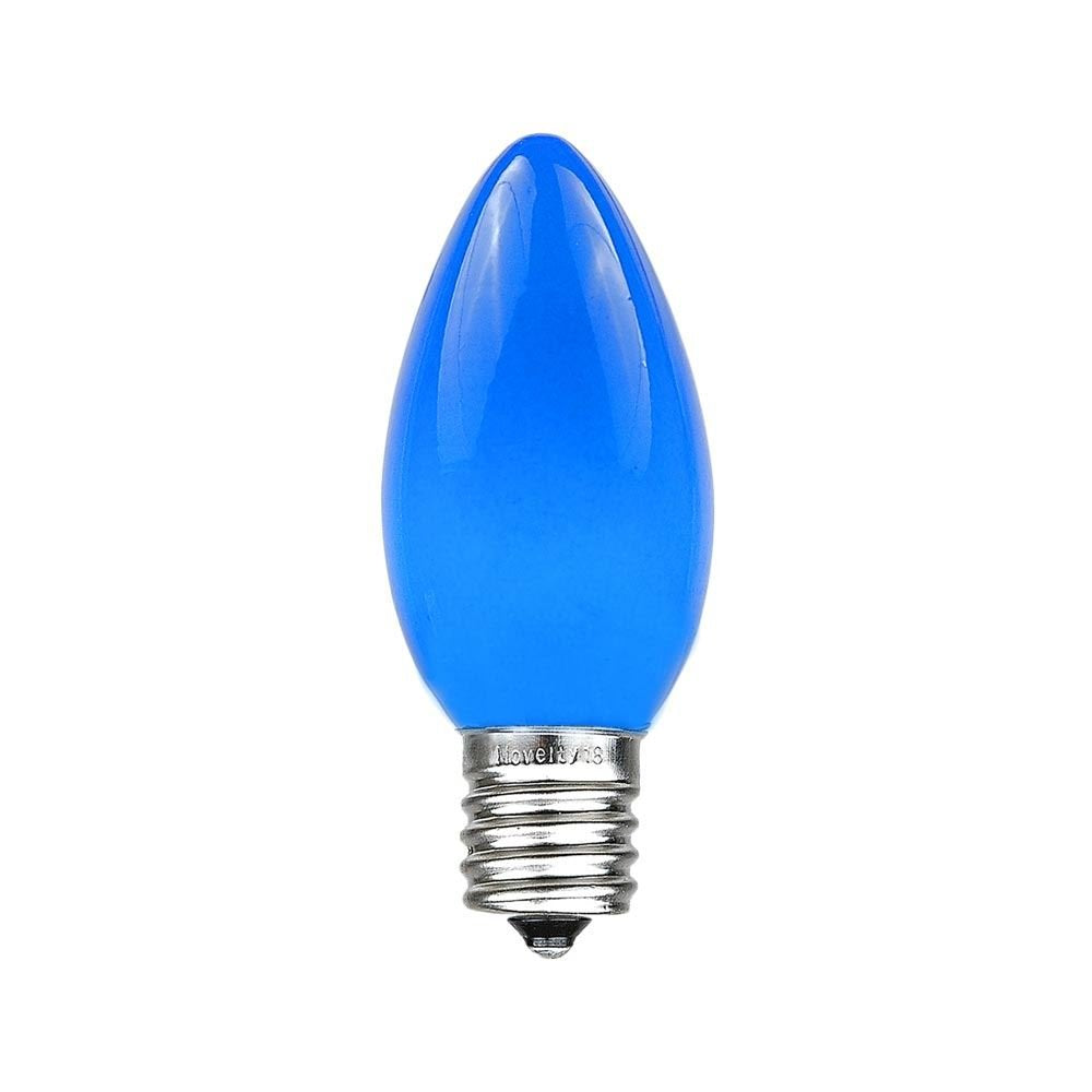 Novelty Lights 25 Pack C9 Ceramic Outdoor Christmas Replacement Bulbs, Blue, E17/C9 Intermediate Base, 7 Watt