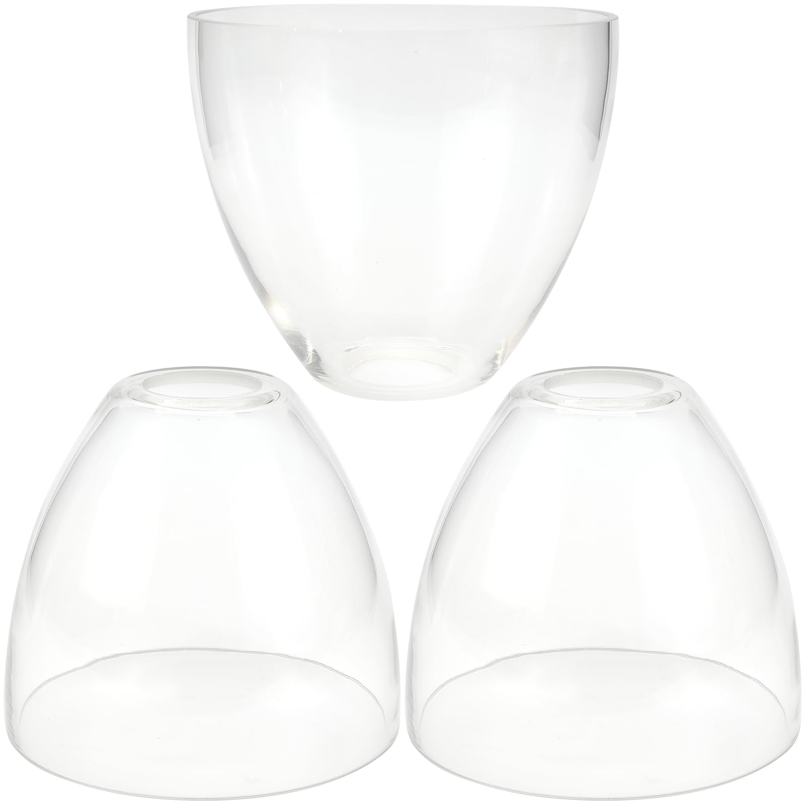 GoldSwift Bell Shade Lighting Fixture Glass Shade Replacement, 5.9W x 5H, 1-5/8 Inch Fitter, 3 Pack Clear Glass Shade Globe Cove