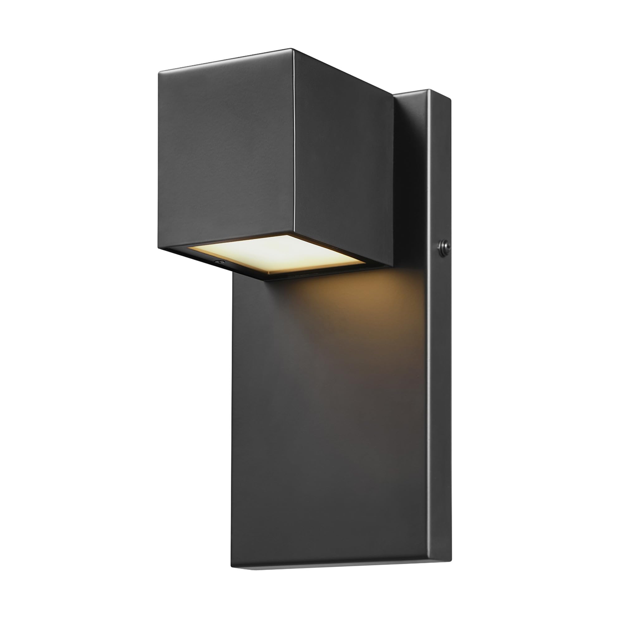 Globe Electric 17W Integrated LED Outdoor Wall Sconce, Matte Black, 650 Lumens, 2700K, Dimmable, Weather Resistant, 60000124