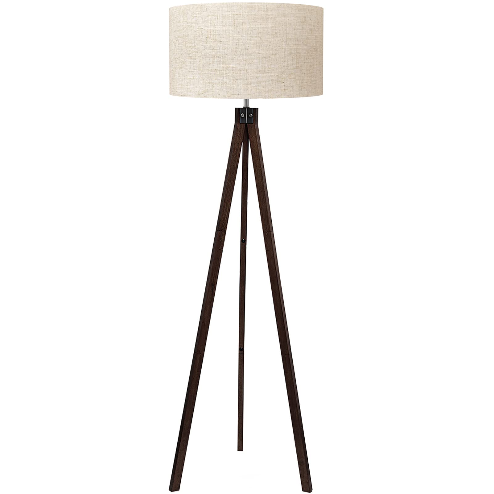 LEPOWER Wood Tripod Floor Lamp, Modern Design, Walnut Color, Model UF1101, Ideal for Living Room, Bedroom, Study, Office