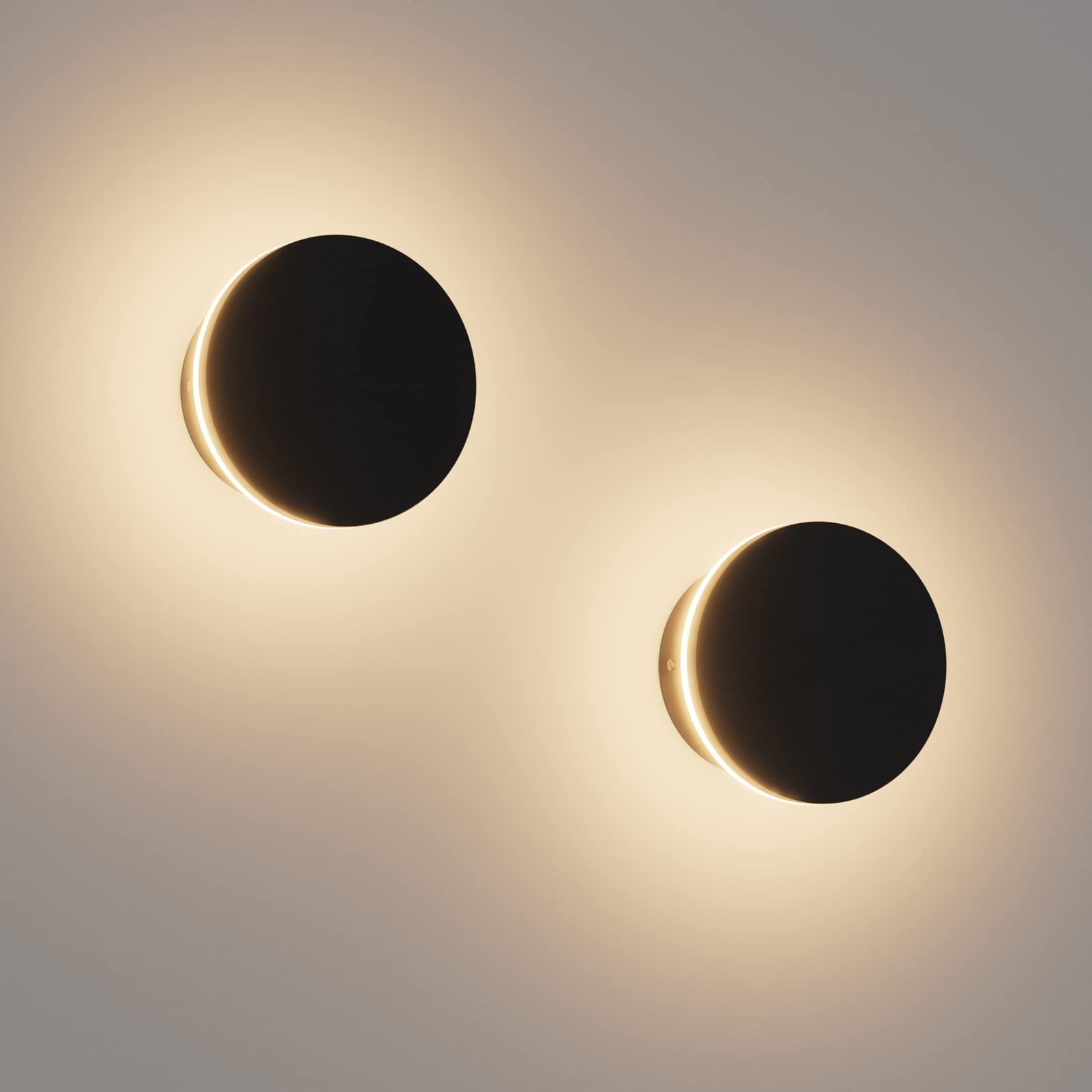 Aoceley 2 Packs LED Wall Light Outdoor Indoor Modern Wall Sconce Mini Wall Sconce Outdoor Wall Lights Aluminum Waterproof Black 