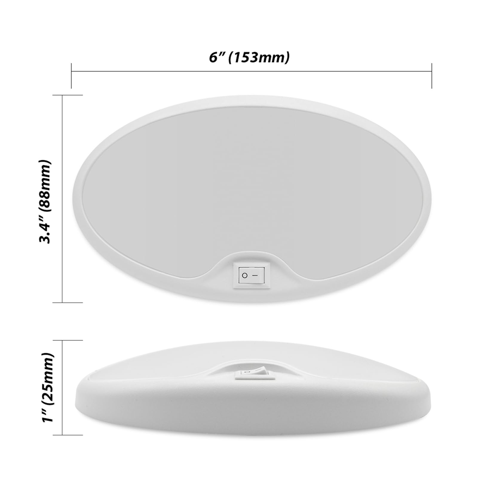 Dream Lighting 12V Led Rv Ceiling Dome Light Rv Interior Lighting For Trailer Camper With Switch, Cool White-5500K 390 Lumens