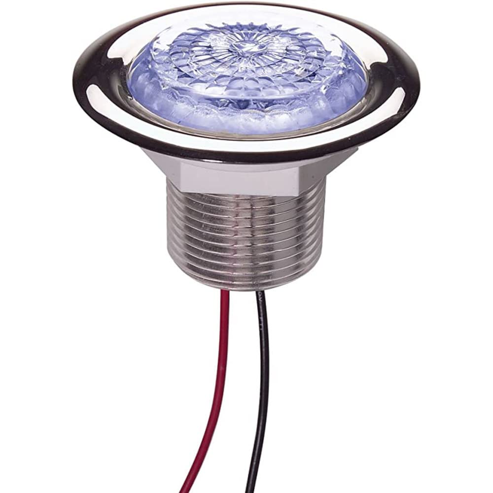 Innovative Lighting Led Recess Mount Starr Light With Stainless Steel Trim Ring, Blue