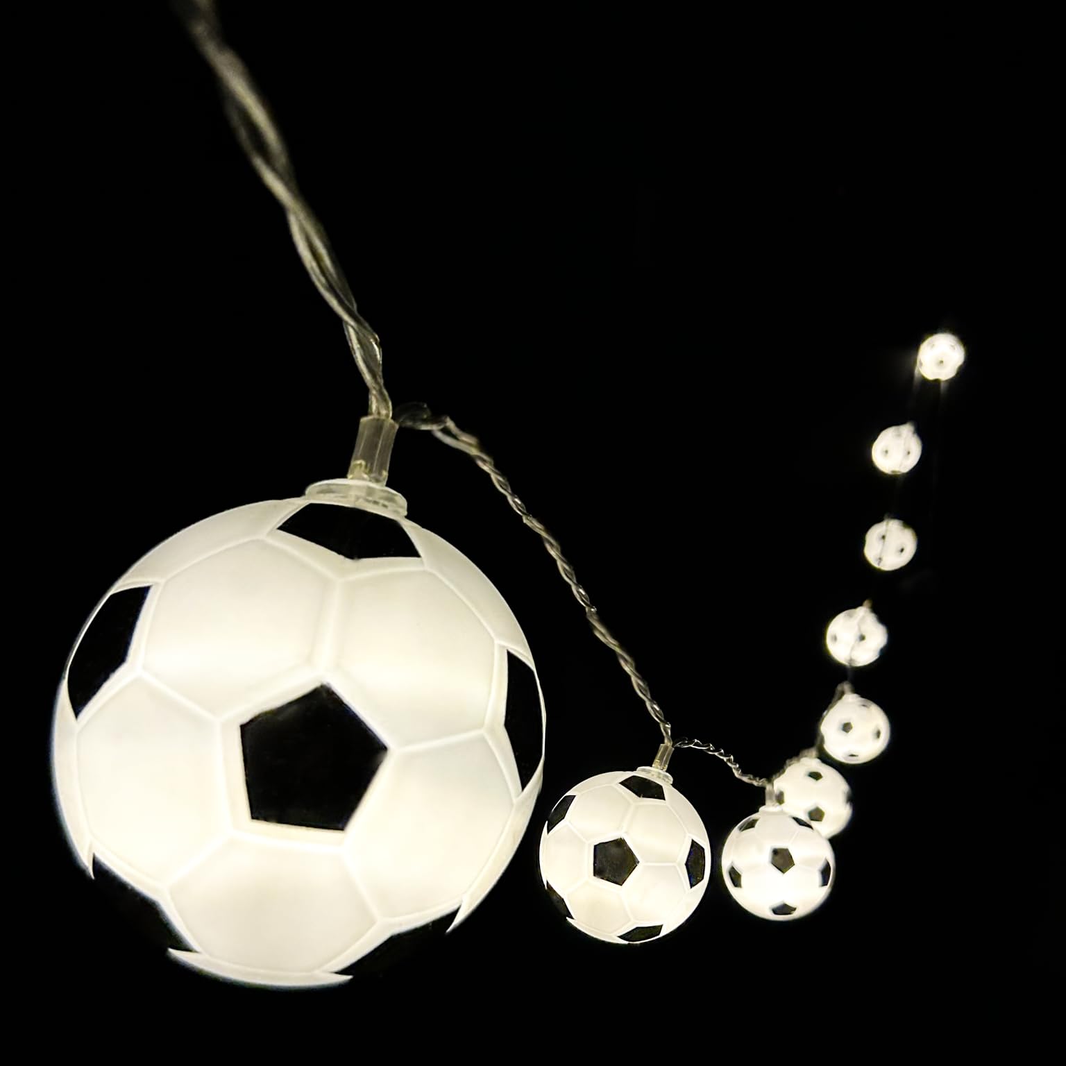 Yeamar Football String Lights, 14Ft 20 Led Sports Ball Indoor Battery Operated Led String Lights