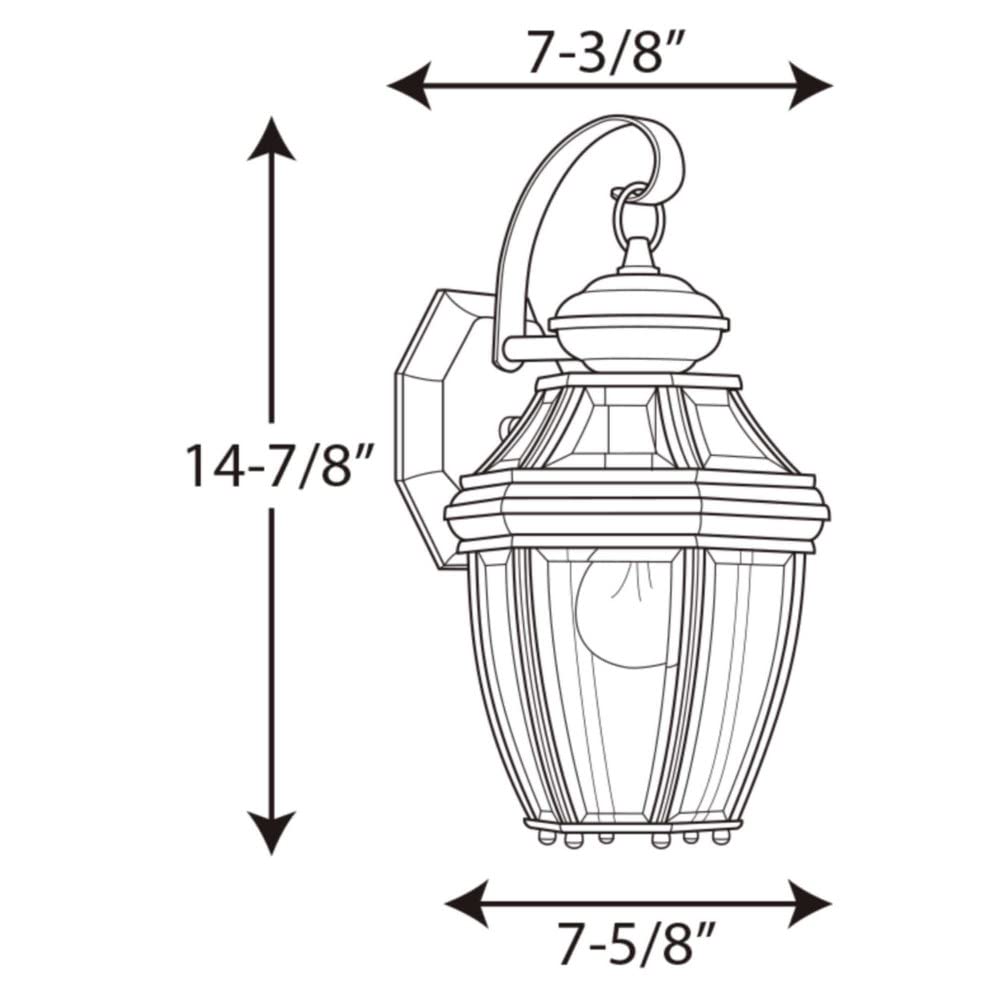 Progress Lighting P6610-31 New Haven Wall Lantern, One-Light, Aluminum, Polished Chrome, Black