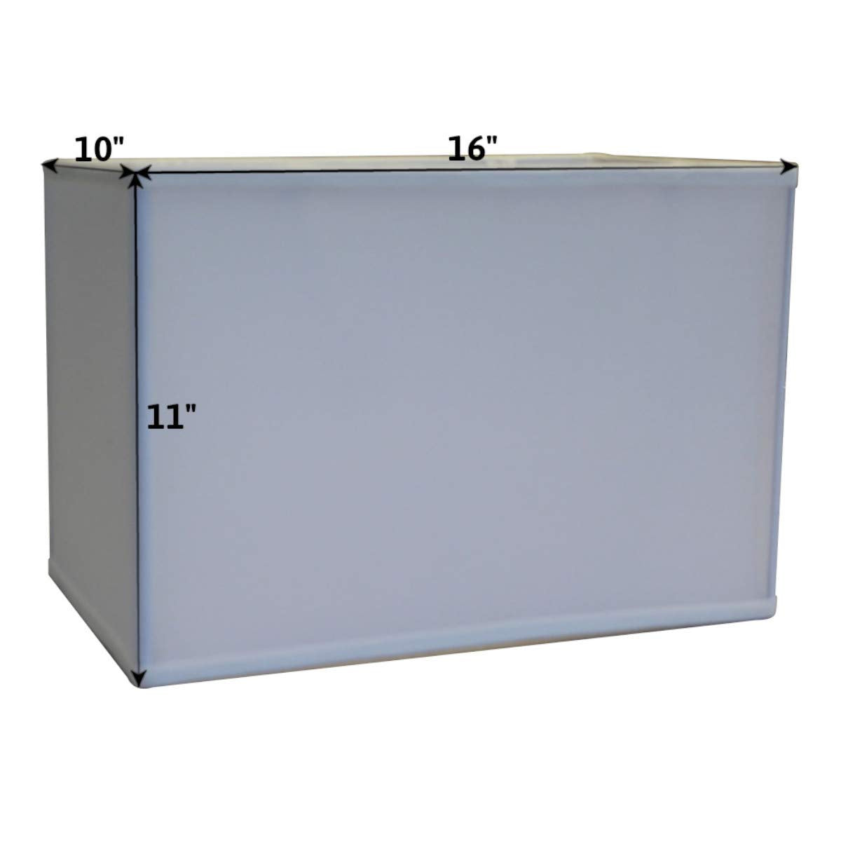 HomeConcept Rectangular Drum Lampshade Softback Fabric 10x16x11 White Model 161011RDWH
