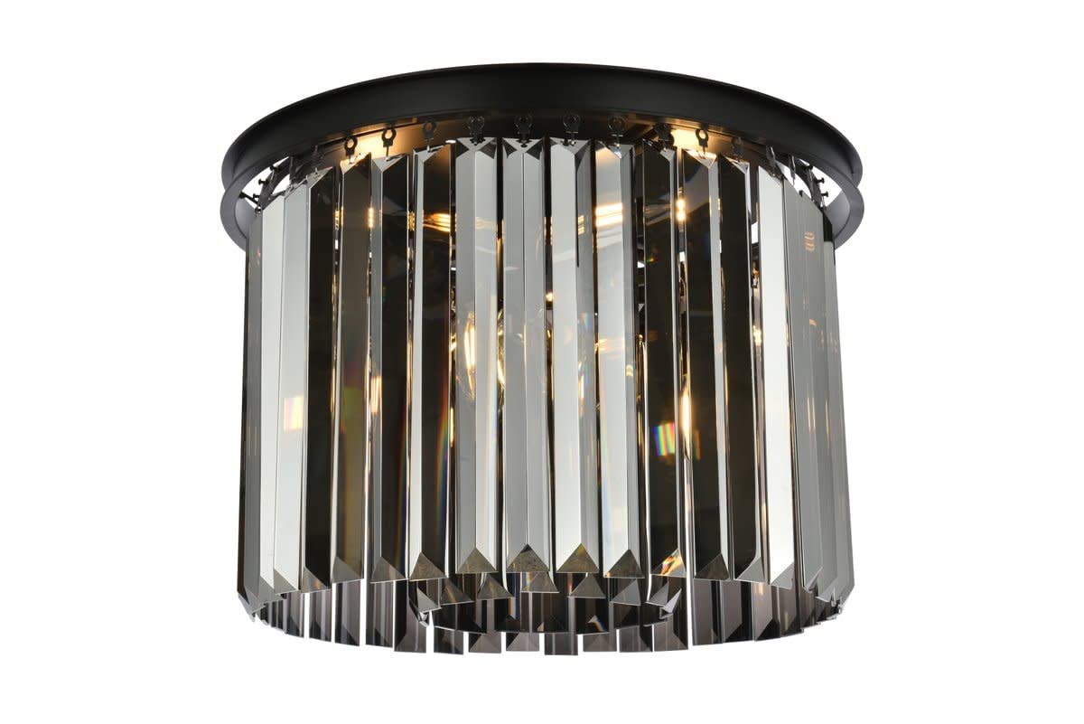 Urban Classic 6-Light Flush Mount - Matte Black Alloy Steel, Sydney Design