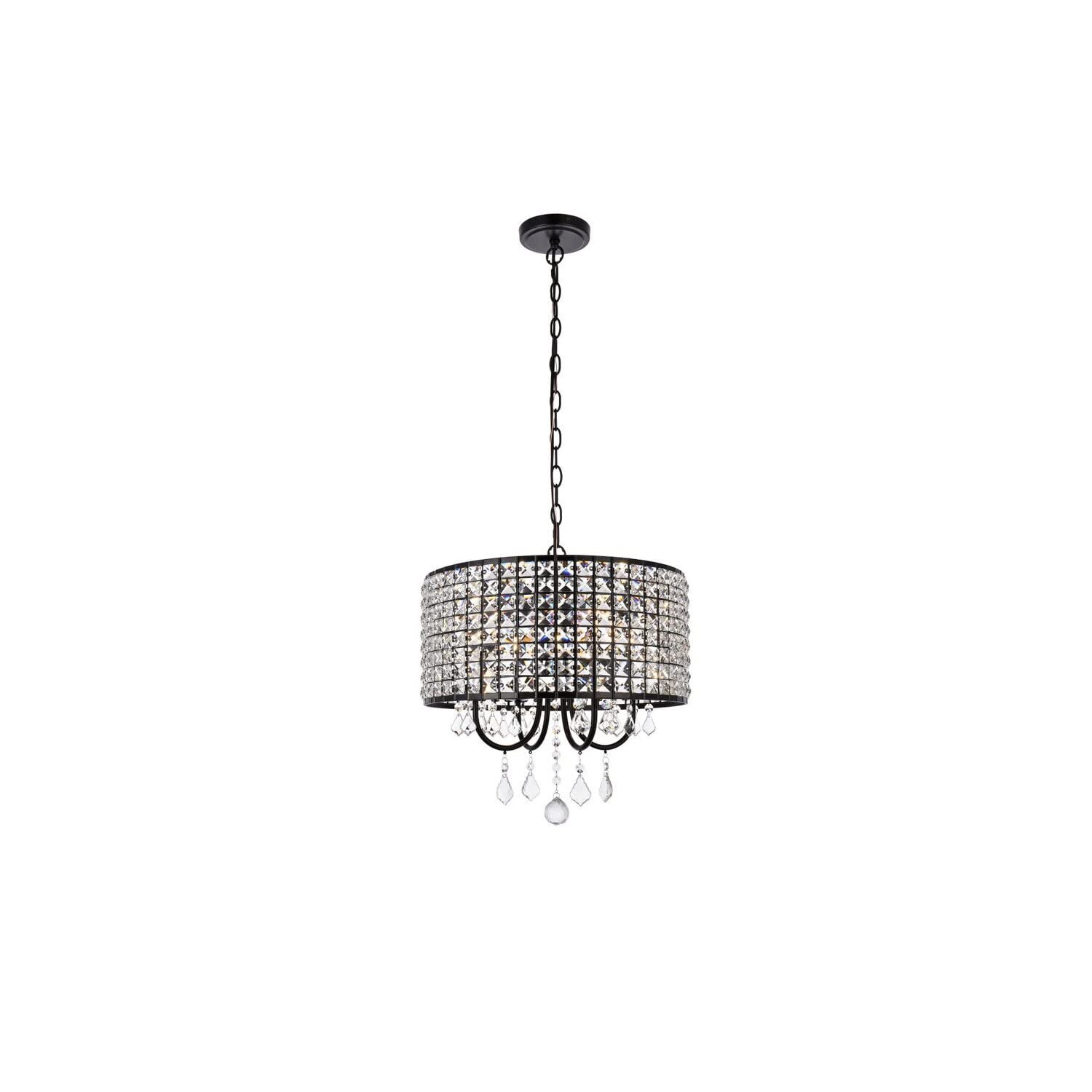 Living District Elise 4-Light Transitional Metal Pendant in Black