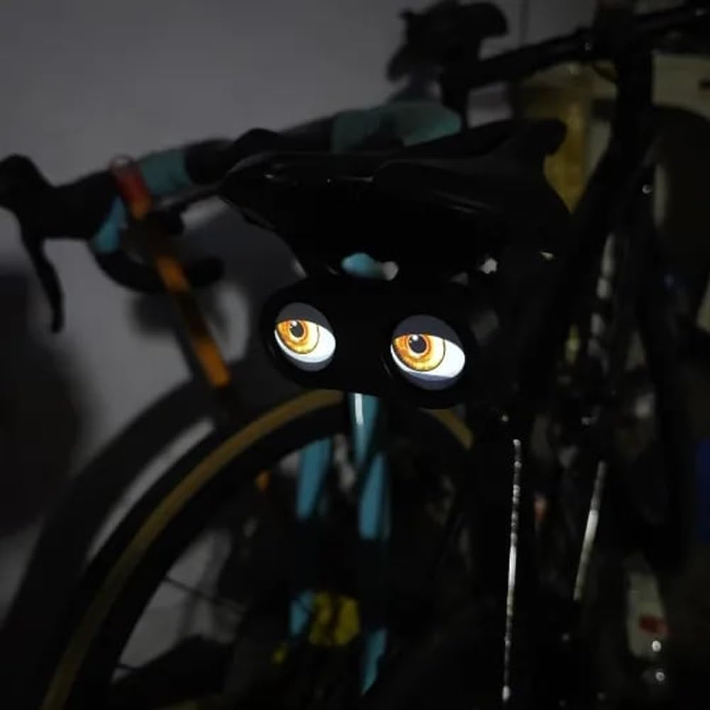 Demon Eyes Bike Tail Light - LED Smart Programmable Rear Light with Animation, Multi-Mode Color Display, IPX6 Waterproof, USB Re